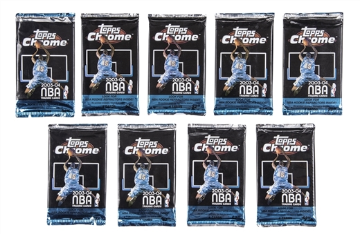 2003/04 Topps Chrome Basketball Unopened Retail Packs Collection (9) – Possible LeBron James Rookie Cards!